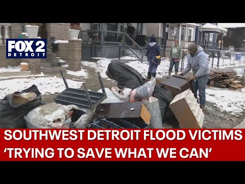Flood victims continue cleanup in SW Detroit after water main break
