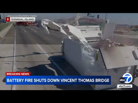 Video shows moment semi-truck carrying lithium-ion batteries explodes in San Pedro