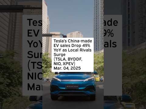 Tesla’s China-made EV sales Drop 49% YoY as Local Rivals Surge #TSLA #TSLAStock #TSLANews #Tesla