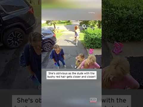 Woman Greets Red-Headed Stranger in Her Driveway With Long Scream #Shorts