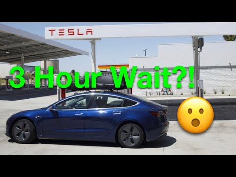 Electric Car Crisis? HUGE Line of Cars Waiting to Charge