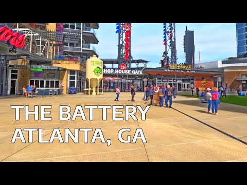 The battery, Atlanta. 4K Walking Tour and Travel Guide with subtitles