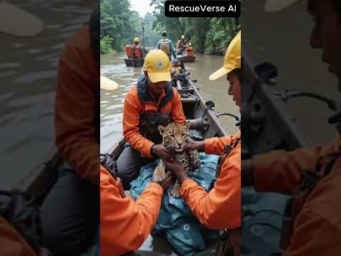 &quot;AI Saves Jaguar Cub Stuck in Flood – Incredible Animal Rescue in the Forest #animals #animalrescue