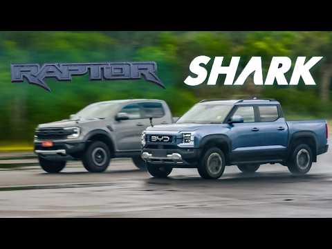 BYD Shark vs Ford Ranger Raptor DRAG RACE (inc. 0-100 &amp; VMax): The results were surprising!