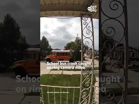 School Bus Crash Caught on Ring Camera Video in Racine, Wisconsin