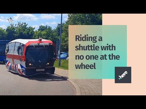 Test riding an autonomous shuttle