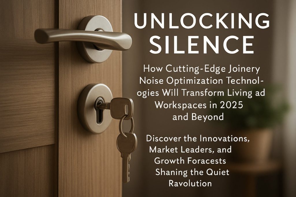 Unlocking Silence: How Cutting-Edge Joinery Noise Optimization Technologies Will Transform Living and Workspaces in 2025 and Beyond. Discover the Innovations, Market Leaders, and Growth Forecasts Shaping the Quiet Revolution. Unlocking Silence: How Cutting-Edge Joinery Noise Optimization Technologies Will Transform Living and Workspaces in 2025 and Beyond. Discover the Innovations, Market Leaders, and Growth Forecasts Shaping the Quiet Revolution.